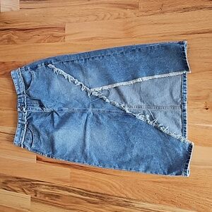 VINTAGE URBANIC FRINGE DENIM SKIRT